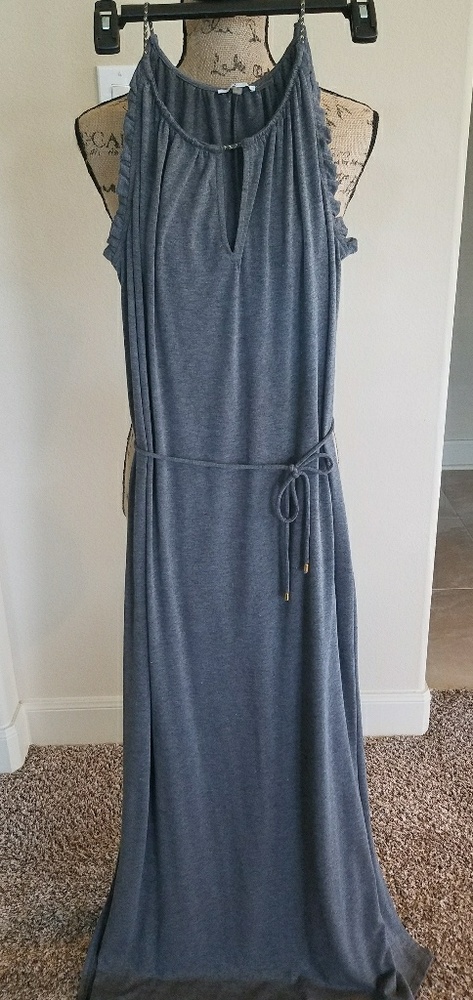 M dress grey maxi with side splits